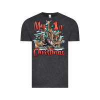 Vintage Black my first christmas baby safari animals Vintage Tee - LillyAllenDesigns