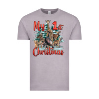 My First Christmas Baby Safari Animals Vintage Tee | Teevron
