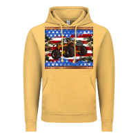 Vintage Mustard monster truck american flag tumbler Vintage Hoodie - Artiststas