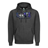Charcoal Heather for the love of the wolves Zipper Hoodie - RanaPortraitStore
