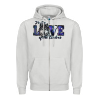 Dove Grey for the love of the wolves Zipper Hoodie - RanaPortraitStore