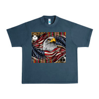 Midnight Navy American eagle Urban Heavy Tee - CowhideDigitalArt