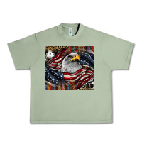 Oil Green American eagle Urban Heavy Tee - CowhideDigitalArt