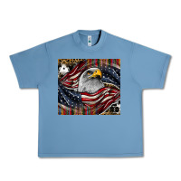 Pebble Blue American eagle Urban Heavy Tee - CowhideDigitalArt