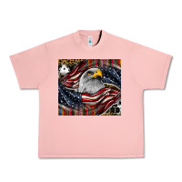 Salmon American eagle Urban Heavy Tee - CowhideDigitalArt
