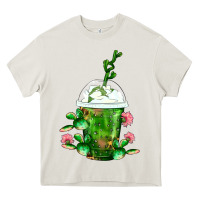 Cream Western Cactus Cold Frappe Heavy Core Tee - FaDigitalArtStudio