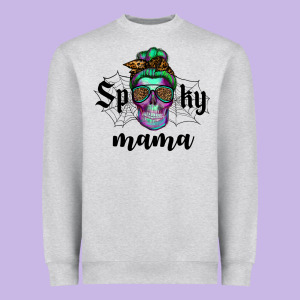 Spooky Mama Skull Heavyweight Sweatshirt Designed By Ranaportraitstore