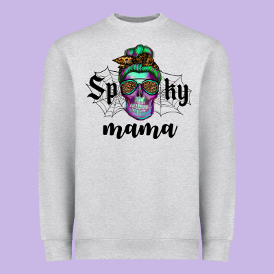 Spooky Mama Skull Heavyweight Sweatshirt Designed By Ranaportraitstore