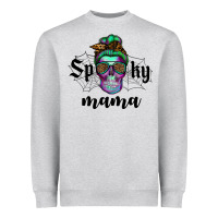 Heather Grey spooky mama skull Heavyweight Sweatshirt - RanaPortraitStore
