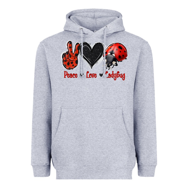 Peace Love Ladybug Heavyweight Hoodie by Jasminsmagicworld | Teevron