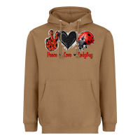 Toasted Coconut Peace Love Ladybug Heavyweight Hoodie - Jasminsmagicworld