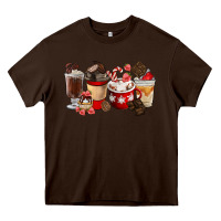 Chocolate Brown Chocolate Love Coffee Cups Heavy Core Tee - FaDigitalArtStudio