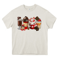 Cream Chocolate Love Coffee Cups Heavy Core Tee - FaDigitalArtStudio