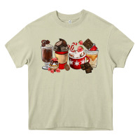 Mossy Chocolate Love Coffee Cups Heavy Core Tee - FaDigitalArtStudio