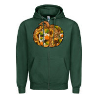 Sports Green leopard cowhide sunflower pumpkin Zipper Hoodie - Jasminsmagicworld