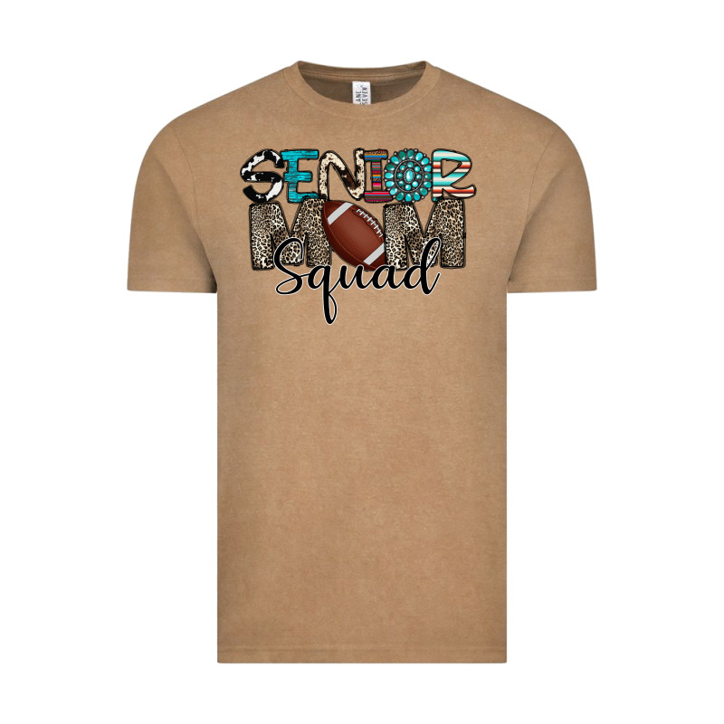 Senior Mom Squad Football Design Vintage Tee by CowhideDigitalArt | Teevron