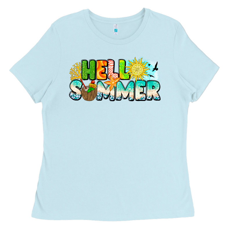 Hello Summer Ladies Tee by CowhideDigitalArt | Teevron