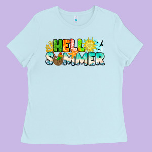 Hello Summer Ladies Tee Designed By Cowhidedigitalart