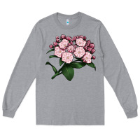 Heather Grey Mountain Laurel Flower Illustrations Long Sleeve Tee - LillyAllenDesigns