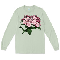 Matcha Mountain Laurel Flower Illustrations Long Sleeve Tee - LillyAllenDesigns