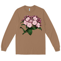 Toasted Coconut Mountain Laurel Flower Illustrations Long Sleeve Tee - LillyAllenDesigns