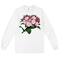 White Mountain Laurel Flower Illustrations Long Sleeve Tee - LillyAllenDesigns