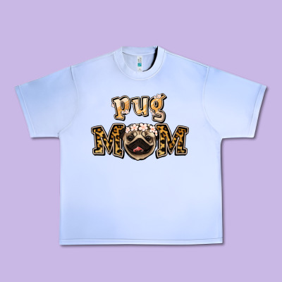 Pug Mom Urban Heavy Tee Designed By Jasminsmagicworld