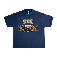 Navy Pug Mom Urban Heavy Tee - Jasminsmagicworld