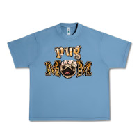 Pebble Blue Pug Mom Urban Heavy Tee - Jasminsmagicworld