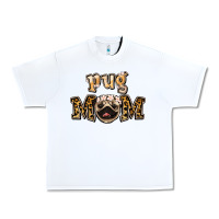 White Pug Mom Urban Heavy Tee - Jasminsmagicworld