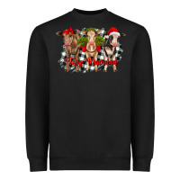 Black feliz navidad heifers front view Heavyweight Sweatshirt - RanaPortraitStore