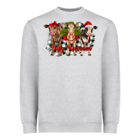 Heather Grey feliz navidad heifers front view Heavyweight Sweatshirt - RanaPortraitStore