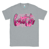 Heather Grey Faith Breast Cancer Classic Tee - FaDigitalArtStudio
