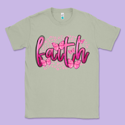 Faith Breast Cancer Classic Tee Designed By Fadigitalartstudio