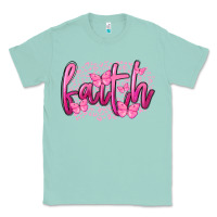 Seafoam Faith Breast Cancer Classic Tee - FaDigitalArtStudio