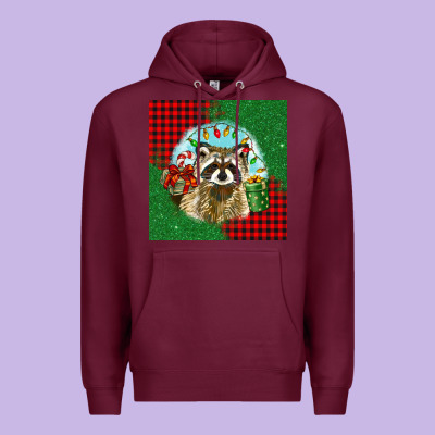 Christmas Raccoon Premium Hoodie Designed By Barkaloodesign