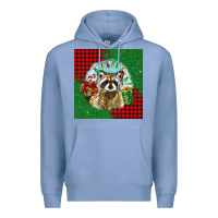 Colony Blue christmas raccoon Premium Hoodie - BarkalooDesign
