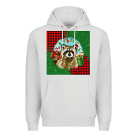 Dove Grey christmas raccoon Premium Hoodie - BarkalooDesign