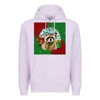 Lilac christmas raccoon Premium Hoodie - BarkalooDesign