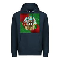 Navy christmas raccoon Premium Hoodie - BarkalooDesign