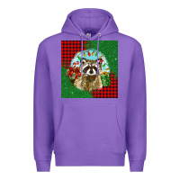 Purple christmas raccoon Premium Hoodie - BarkalooDesign