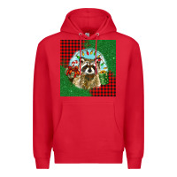 Red christmas raccoon Premium Hoodie - BarkalooDesign