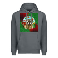 Rock christmas raccoon Premium Hoodie - BarkalooDesign