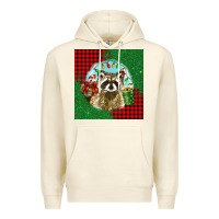 Sandshell christmas raccoon Premium Hoodie - BarkalooDesign