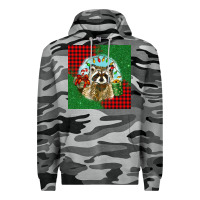 Slate Camo christmas raccoon Premium Hoodie - BarkalooDesign