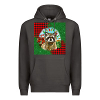 Smoke christmas raccoon Premium Hoodie - BarkalooDesign