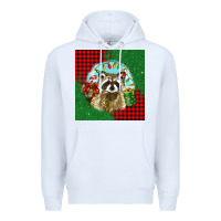 White christmas raccoon Premium Hoodie - BarkalooDesign