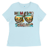 Baby Blue Mom Bad Summer Ladies Tee - CowhideDigitalArt