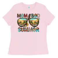 Bubblegum Pink Mom Bad Summer Ladies Tee - CowhideDigitalArt