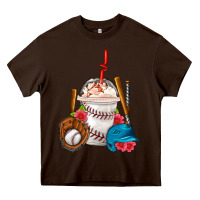 Chocolate Brown Baseball Frappe Coffee Heavy Core Tee - FaDigitalArtStudio